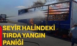 Seyir halindeki tırda yangın paniği