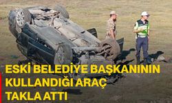 Eski belediye başkanının kullandığı araç takla attı