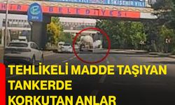 Tehlikeli madde taşıyan tankerde korkutan anlar