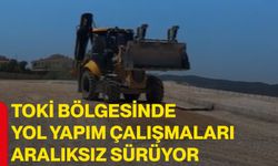 TOKİ bölgesinde yol yapım çalışmaları aralıksız sürüyor