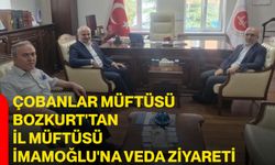 Çobanlar Müftüsü Bozkurt'tan İl Müftüsü İmamoğlu'na veda ziyareti