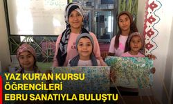 Yaz Kur'an Kursu öğrencileri ebru sanatıyla buluştu