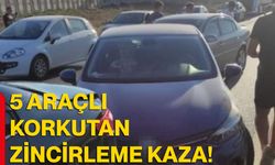 5 araçlı korkutan zincirleme kaza!