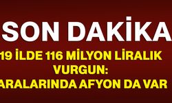 19 ilde 116 milyon liralık vurgun: aralarında Afyonkarahisar da var