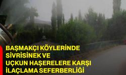 Başmakçı köylerinde sivrisinek ve uçkun haşerelere karşı ilaçlama seferberliği