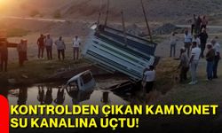 Kontrolden çıkan kamyonet su kanalına uçtu!