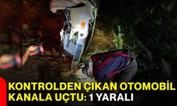 Kontrolden çıkan otomobil kanala uçtu: 1 yaralı