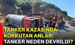 Tanker kazasında korkutan anlar! Tanker neden devrildi?