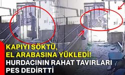 Kapıyı söktü, el arabasına yükledi! Hurdacının rahat tavırları pes dedirtti