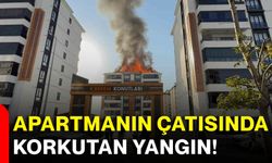 Apartmanın çatısında korkutan yangın!