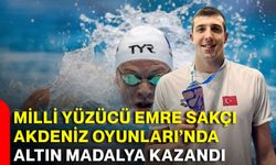 Milli yüzücü Emre Sakçı Akdeniz Oyunları’nda altın madalya kazandı