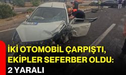 İki otomobil çarpıştı, ekipler seferber oldu: 2 yaralı