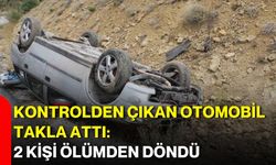 Kontrolden çıkan otomobil takla attı: 2 kişi ölümden döndü
