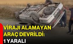 Virajı alamayan araç devrildi: 1 yaralı