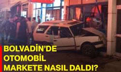 Bolvadin’de otomobil markete nasıl daldı?