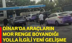 Dinar’da araçların mor renge boyandığı yolla ilgili yeni gelişme