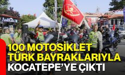 100 motosiklet Türk bayraklarıyla Kocatepe’ye çıktı