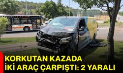 Korkutan kazada iki araç çarpıştı: 2 yaralı