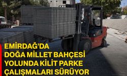 Emirdağ’da Doğa Millet Bahçesi yolunda kilit parke çalışmaları sürüyor