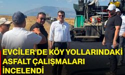 Evciler’de köy yollarındaki asfalt çalışmaları incelendi