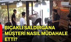 Bıçaklı saldırgana müşteri nasıl müdahale etti?