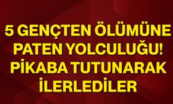 5 gençten ölümüne paten yolculuğu! Pikaba tutunarak ilerlediler