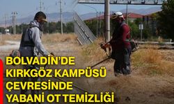 Bolvadin’de Kırkgöz Kampüsü çevresinde yabani ot temizliği