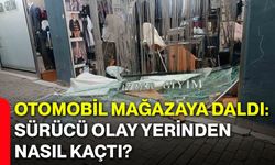 Otomobil mağazaya daldı: Sürücü olay yerinden nasıl kaçtı?
