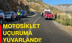 Motosiklet uçuruma yuvarlandı!