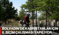 Bolvadin’de kabristanlar için 6. biçim çalışması yapılıyor