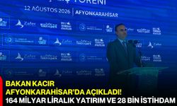 Bakan Kacır Afyonkarahisar’da açıkladı! 164 milyar liralık yatırım ve 28 bin istihdam