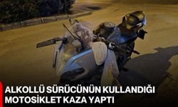 Alkollü sürücünün kullandığı motosiklet kaza yaptı