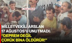 Milletvekili Arslan 17 Ağustos’u unutmadı: “Deprem değil, çürük bina öldürür!”