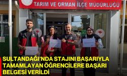 Sultandağı’nda stajını başarıyla tamamlayan öğrencilere başarı belgesi verildi