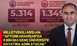 Milletvekili Arslan: “Afyonkarahisar’da 6 bin 663 genç üniversite hayatına adım atacak”