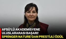 AFSÜ'lü Akademisyene Uluslararası Başarı!  Springer Nature'dan Prestijli Ödül