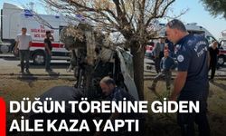 Düğün törenine giden aile kaza yaptı