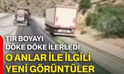 Tır boyayı döke döke ilerledi: O anlar ile ilgili yeni görüntüler