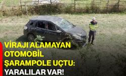 Virajı alamayan otomobil şarampole uçtu: Yaralılar var!