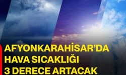 Afyonkarahisar’da hava sıcaklığı 3 derece artacak
