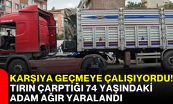 Karşıya geçmeye çalışıyordu! Tırın çarptığı 74 yaşındaki adam ağır yaralandı