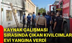 Kaynak çalışması sırasında çıkan kıvılcımlar evi yangına verdi