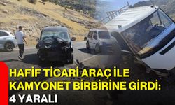 Hafif ticari araç ile kamyonet birbirine girdi: 4 yaralı
