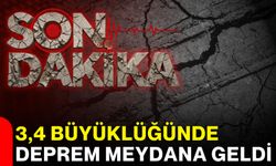 Son dakika! 3,4 büyüklüğünde deprem meydana geldi