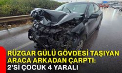 Rüzgar gülü gövdesi taşıyan araca arkadan çarptı: 2’si çocuk 4 yaralı