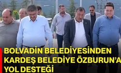 Bolvadin Belediyesinden kardeş Belediye Özburun’a yol desteği