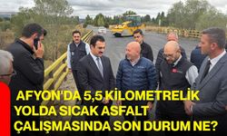Afyon'da 5,5 kilometrelik yolda sıcak asfalt çalışması