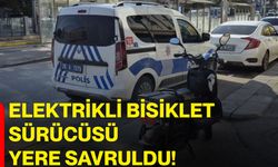 Elektrikli bisiklet sürücüsü yere savruldu!