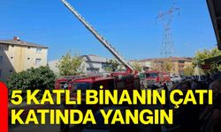 5 katlı binanın çatı katında yangın