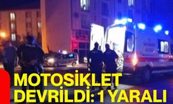 Motosiklet devrildi: 1 yaralı